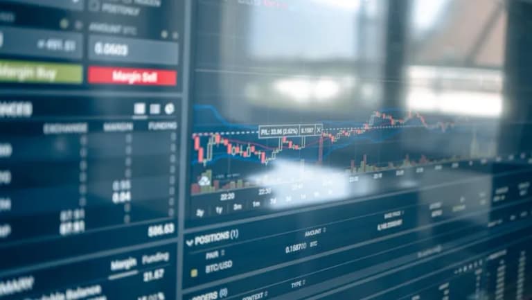 Cryptocurrency bitcoin trading screen