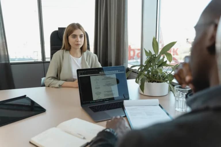 Professional job interview in office