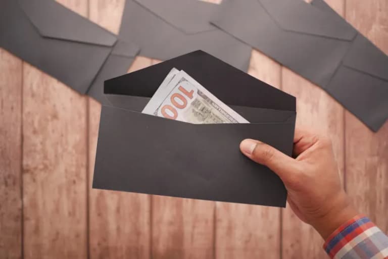 Salary paycheck and money