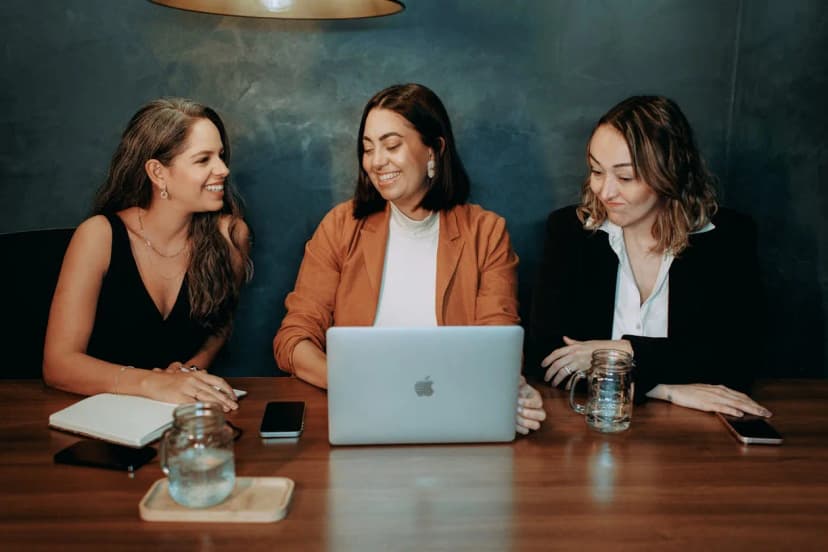 Women collaborating in a modern professional office environment
